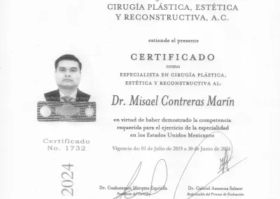 Certificación Consejo de Especialidad